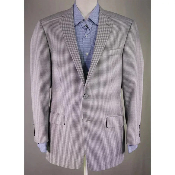 Hart Schaffner Marx Current Gray Check Knit 2-Btn Sportcoat Blazer 42R - Picture 2 of 9